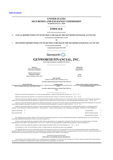 Thumbnail Genworth Financial
 10-K Annual Report 2021