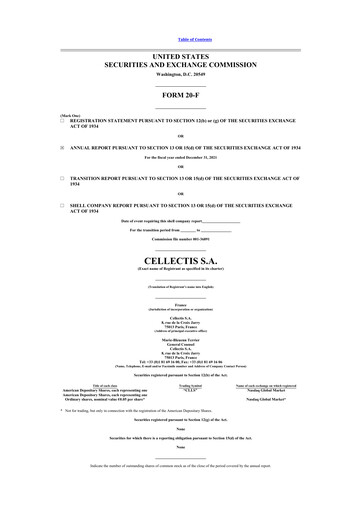 Thumbnail Cellectis 20-F Annual Report 2021