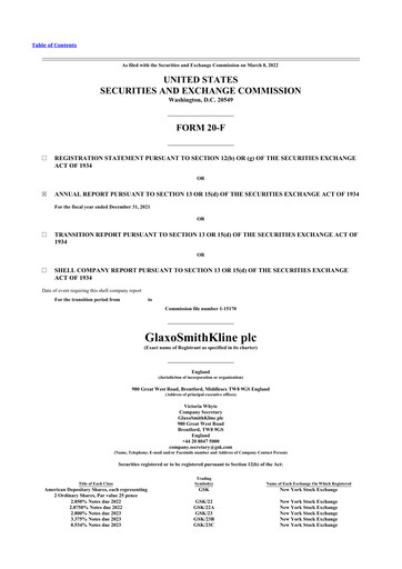 Miniature GSK plc 20-F Rapport annuel 2021