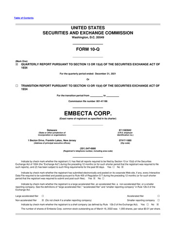 Vorschaubild Embecta 10-Q Quartalsbericht 2021 