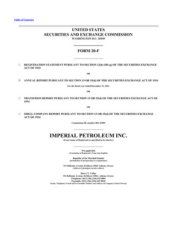 Vorschaubild Imperial Petroleum 20-F Jahresbericht 2021