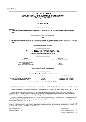 Thumbnail KORE Group 10-K Annual Report 2021