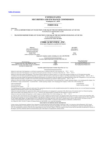 Thumbnail Core Scientific 10-K Annual Report 2021