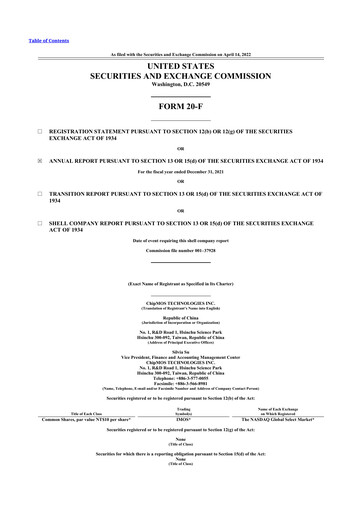 Thumbnail ChipMOS Technologies 20-F Annual Report 2021