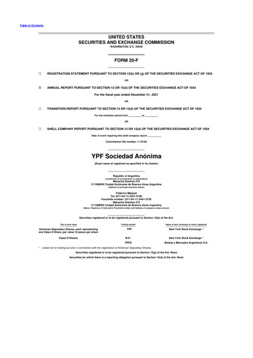 Thumbnail YPF S.A. 20-F Annual Report 