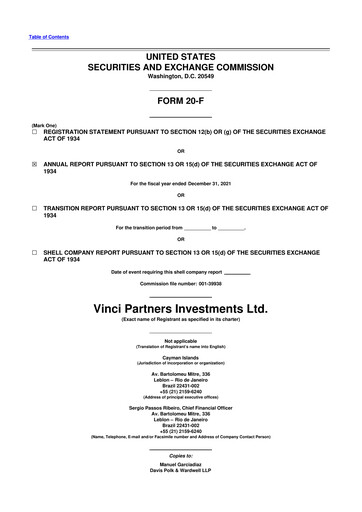 Thumbnail Vinci Compass Investments 20-F Annual Report 2021