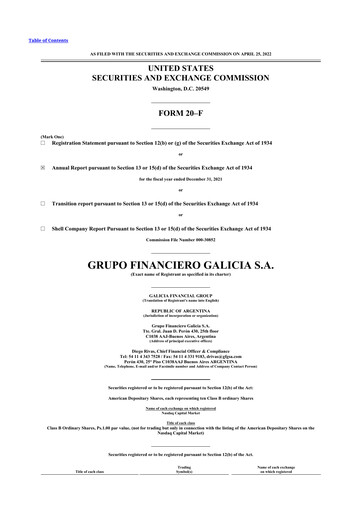 Thumbnail Galicia Financial Group 20-F Annual Report 2021