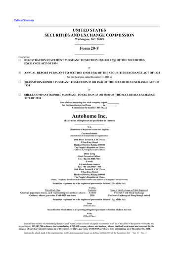 Thumbnail Autohome 20-F Annual Report 2021