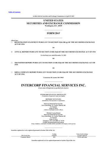 Thumbnail Intercorp Financial Services 20-F Annual Report 2021