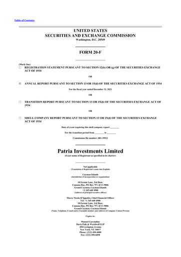 Thumbnail Patria Investments 20-F Annual Report 2021