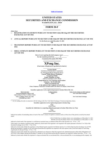 Thumbnail XPeng 20-F Annual Report 2021