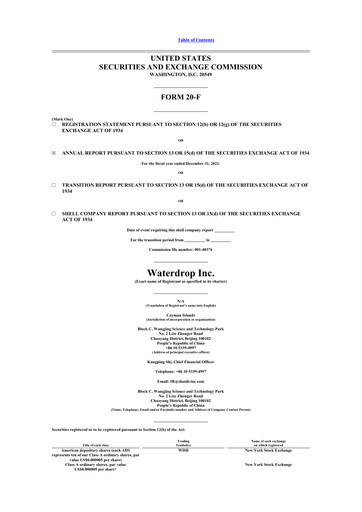 Thumbnail Waterdrop Inc. 20-F Annual Report 2021