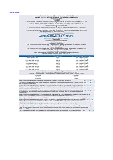 Thumbnail America Movil 20-F Annual Report 2021