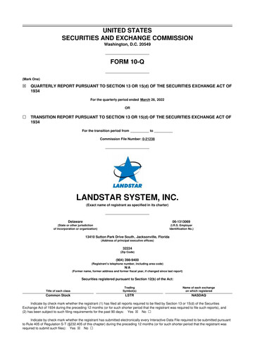 Thumbnail Landstar System
 10-Q Quarterly Report FY2022 