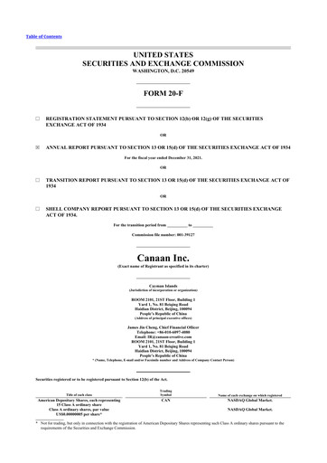 Thumbnail Canaan 20-F Annual Report 2021