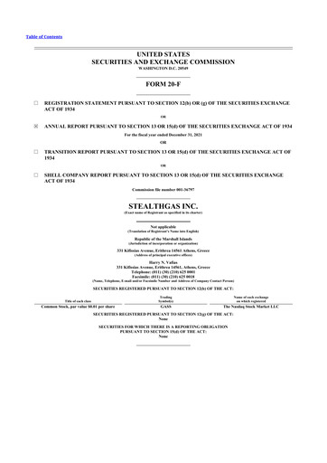 Thumbnail StealthGas 20-F Annual Report 2021