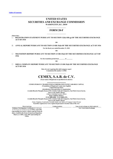 Vorschaubild Cemex 20-F Jahresbericht 2021