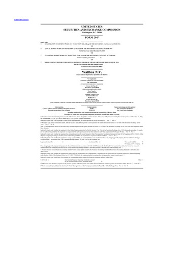 Miniature Wallbox 20-F Rapport annuel 2021