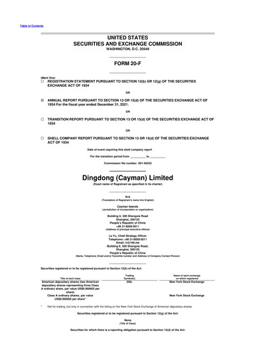 Thumbnail Dingdong Maicai 20-F Annual Report 2021