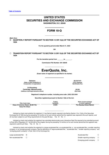 Thumbnail EverQuote 10-Q Quarterly Report FY2022 