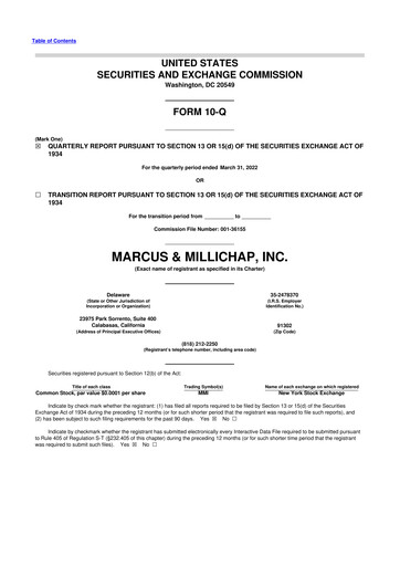 Miniature Marcus & Millichap 10-Q Rapport trimestriel 2022 