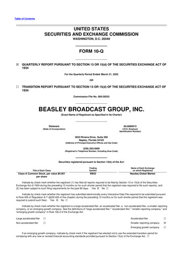 Thumbnail Beasley Broadcast Group
 10-Q Quarterly Report FY2022 