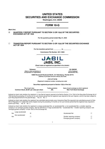 Thumbnail Jabil 10-Q Quarterly Report FY2022 