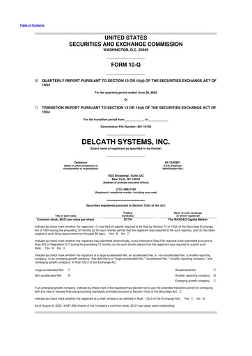 Vorschaubild Delcath Systems 10-Q Quartalsbericht 2022 