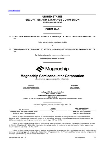 Vorschaubild Magnachip Semiconductor 10-Q Quartalsbericht 2022 