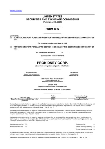 Vorschaubild ProKidney 10-Q Quartalsbericht 2022 