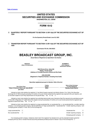 Thumbnail Beasley Broadcast Group
 10-Q Quarterly Report FY2022 