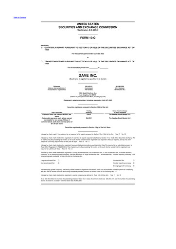 Thumbnail Dave Inc. 10-Q Quarterly Report FY2022 