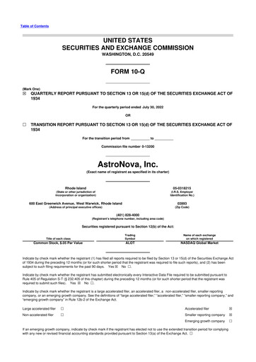 Miniature AstroNova, Inc. 10-Q Rapport trimestriel 2022 