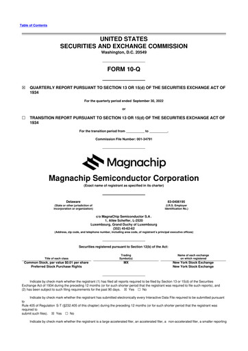Vorschaubild Magnachip Semiconductor 10-Q Quartalsbericht 2022 
