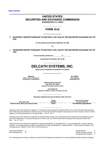 Vorschaubild Delcath Systems 10-Q Quartalsbericht 2022 