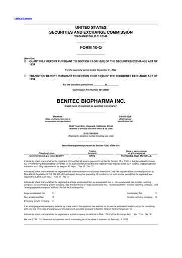 Thumbnail Benitec Biopharma
 10-Q Quarterly Report FY2023 