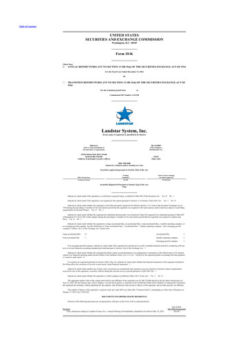 Thumbnail Landstar System
 10-K Annual Report 2022