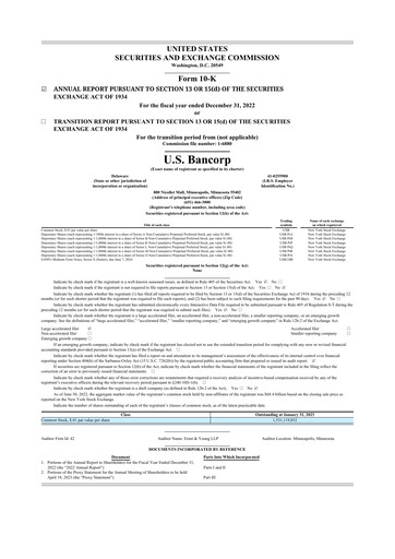 Thumbnail U.S. Bancorp 10-K Annual Report 2022