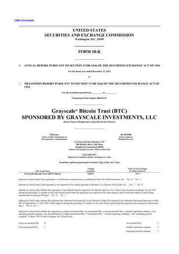 Thumbnail Grayscale Bitcoin Trust 10-K Annual Report 2022