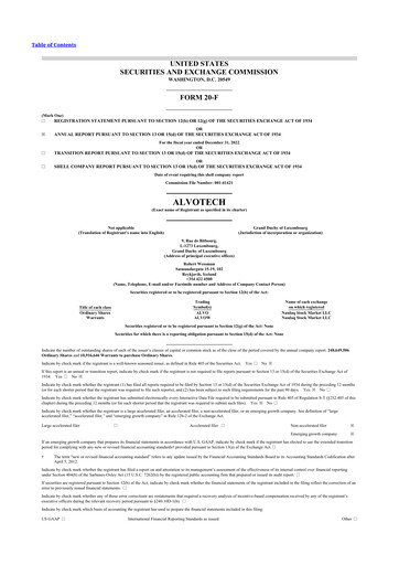 Miniature Alvotech 20-F Rapport annuel 2022