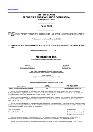 Miniature Nextpower 10-Q Rapport trimestriel 2022 