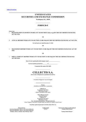 Thumbnail Cellectis 20-F Annual Report 2022