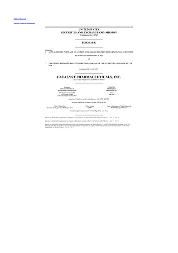 Thumbnail Catalyst Pharmaceuticals 10-K Annual Report 2022