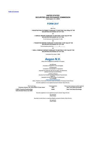 Thumbnail AEGON
 20-F Annual Report 2022