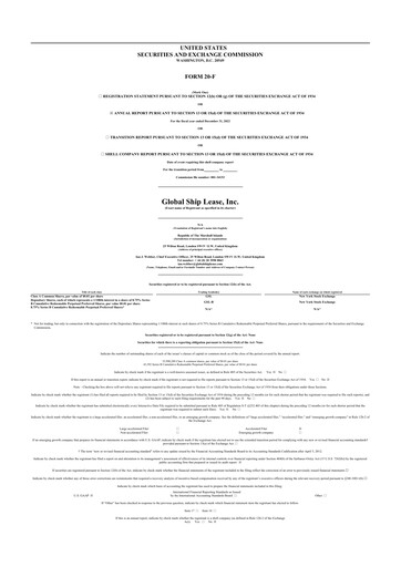 Thumbnail Global Ship Lease 20-F Annual Report 2022