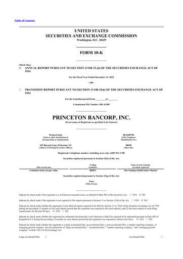 Thumbnail Princeton Bancorp 10-K Annual Report 2022