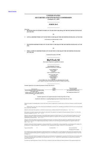 Thumbnail BioNTech 20-F Annual Report 2022