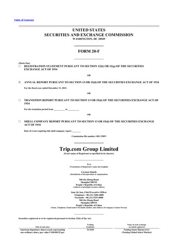 Thumbnail Trip.com 20-F Annual Report 2022