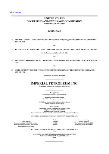 Vorschaubild Imperial Petroleum 20-F Jahresbericht 2022