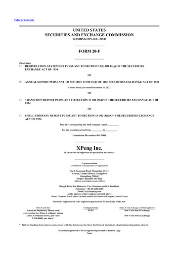 Thumbnail XPeng 20-F Annual Report 2022